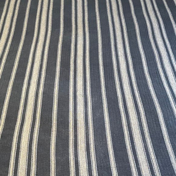 Frye Striped Navy Blue Comforter Queen Quilt 90" x 100" - Picture 9 of 9